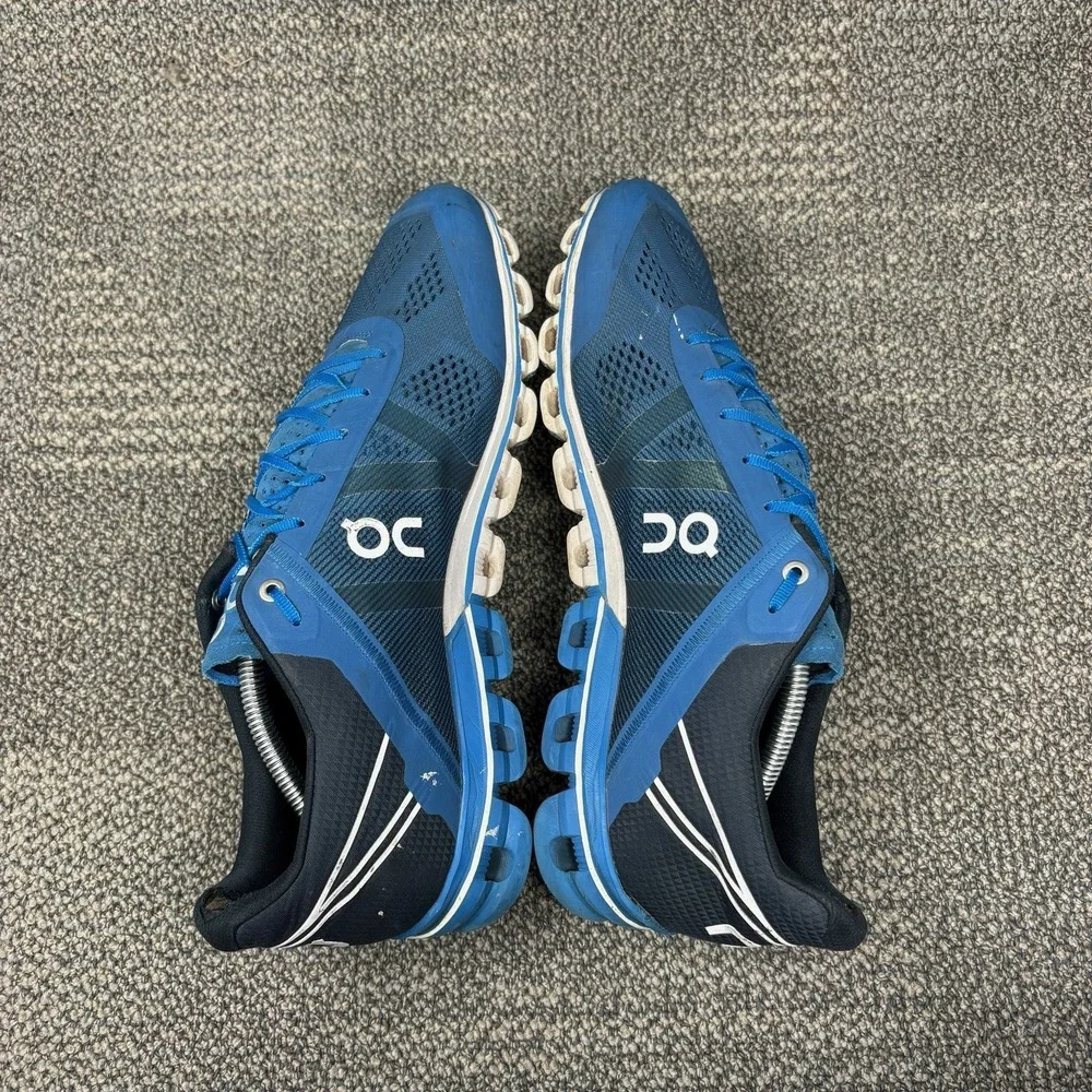 On Cloudflow Men's Size 11 Blue Black Running Comfort Shoes Swiss Engineering